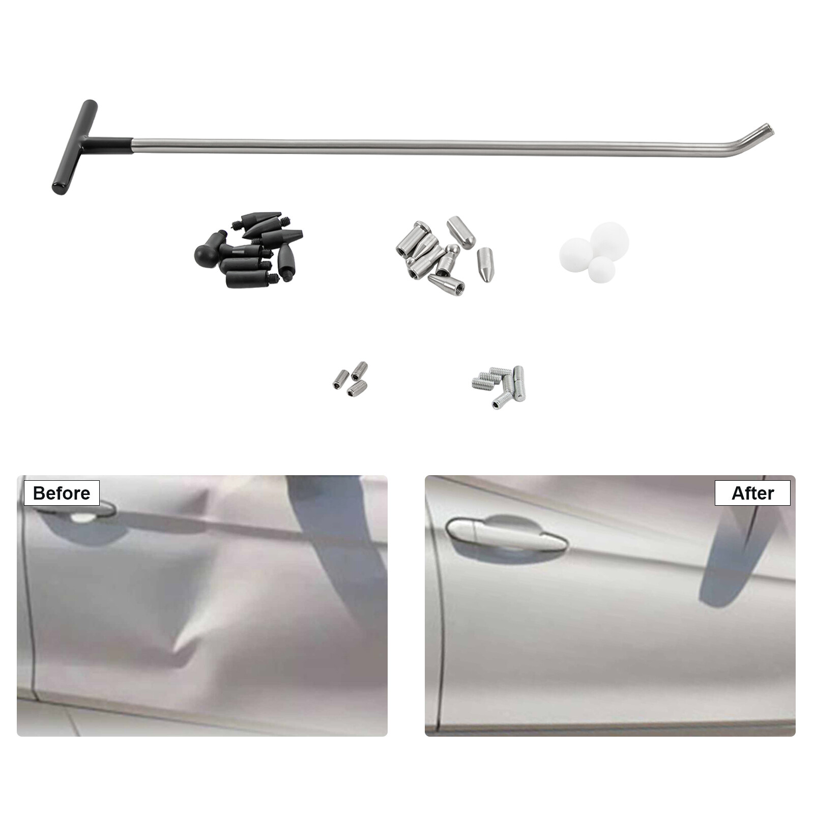 Paintless Dent Removal Tool Kit Dent Repair Set Pdr Tools Rods Car Repairing Kit