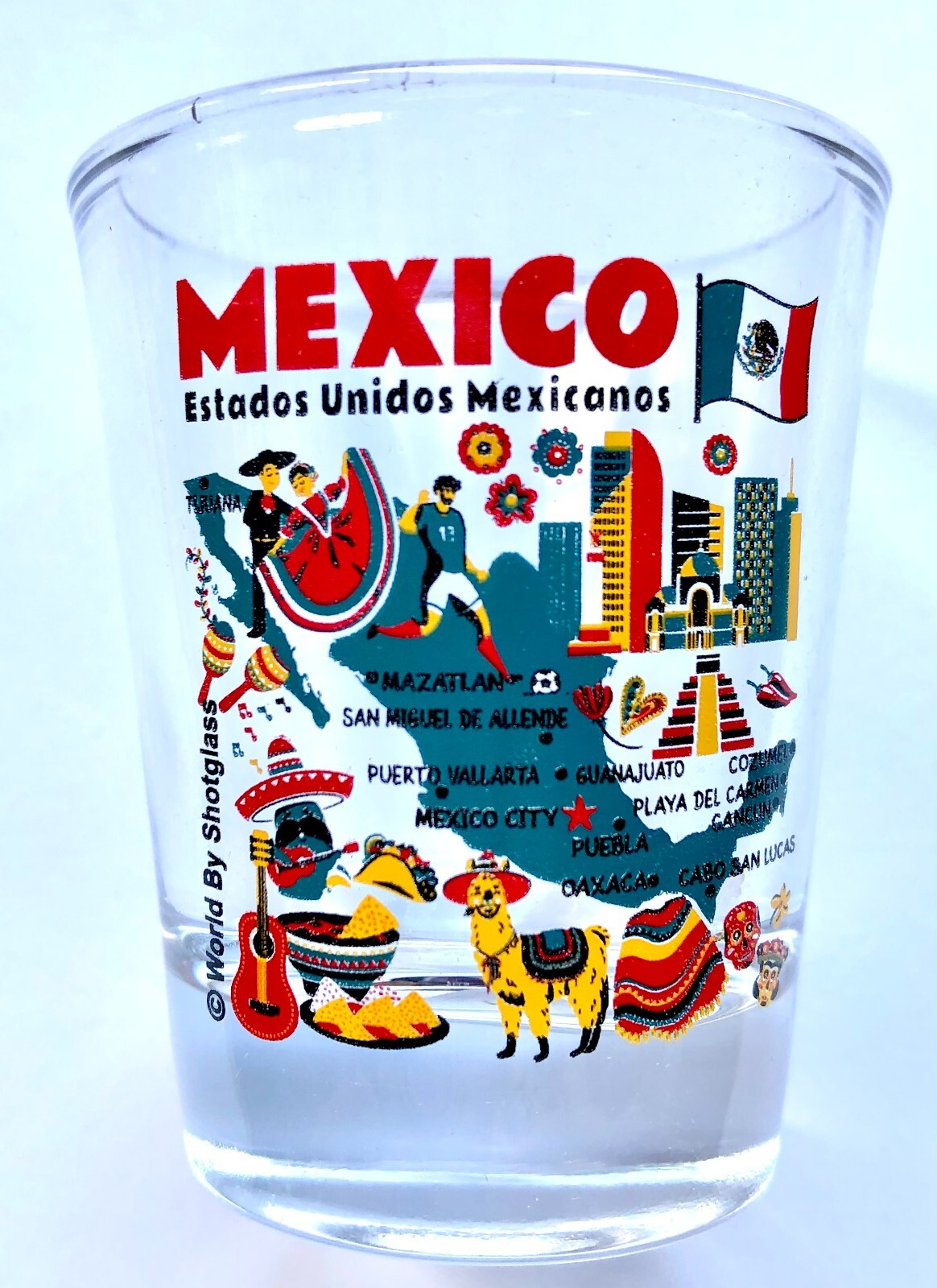 MEXICO LANDMARKS & ICONS COLLAGE SHOT GLASS
