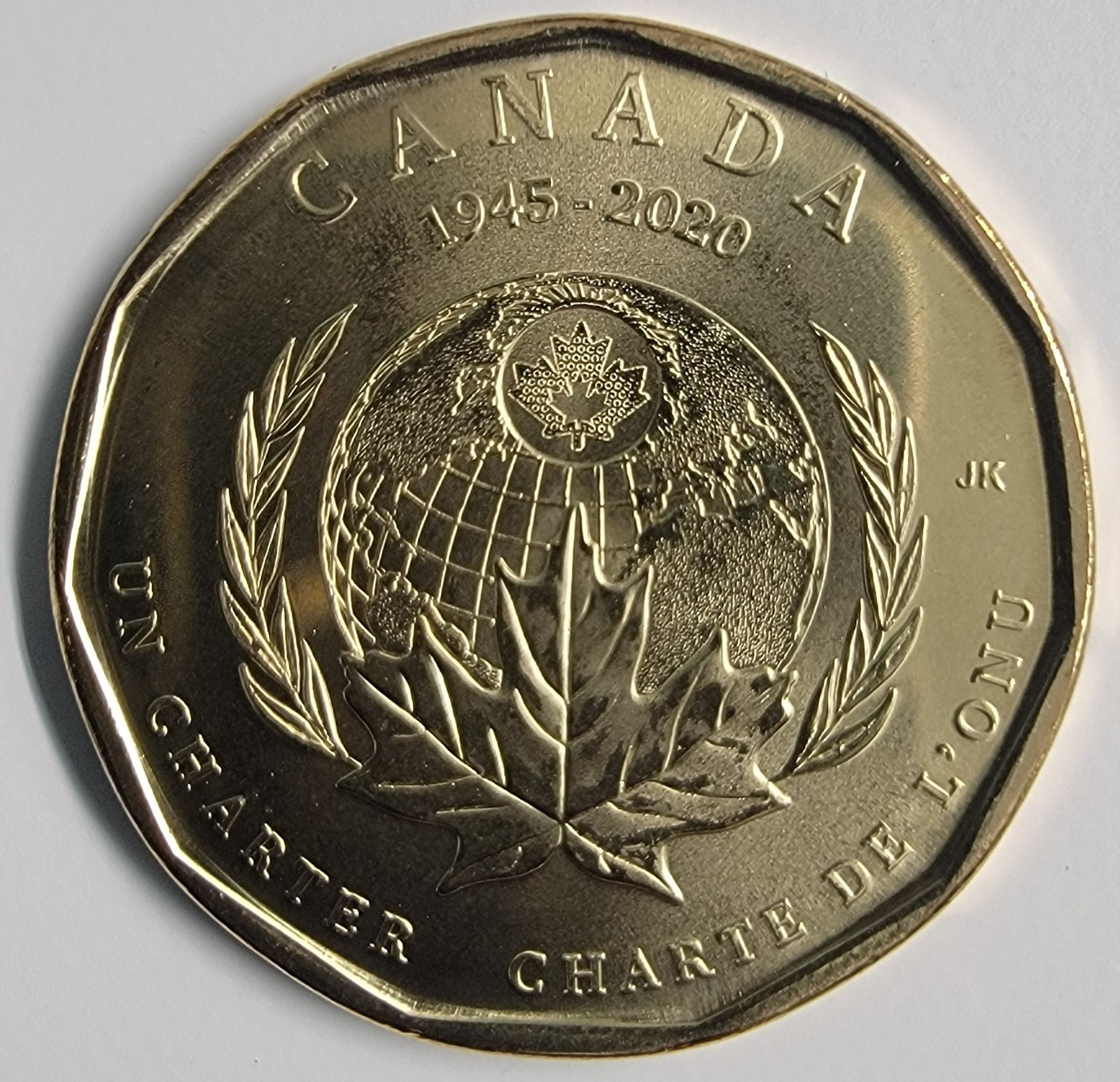 2020 Canada $1 Dollar 75th United Nations Loonie Mint State UNC coin from Roll