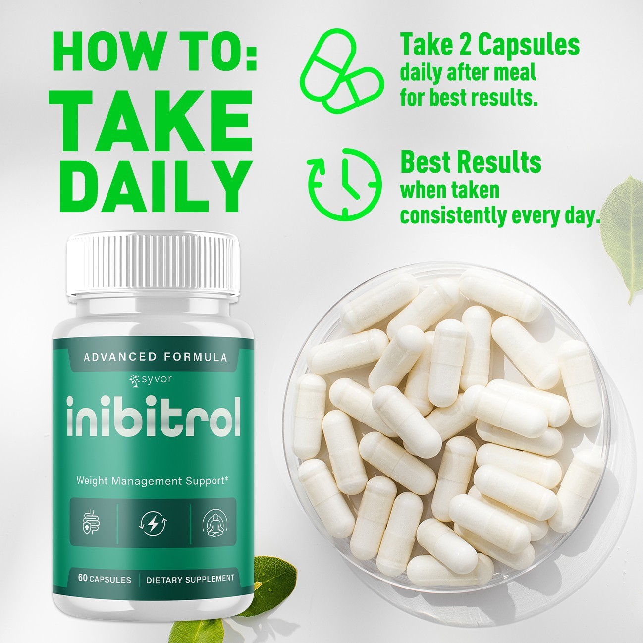 (2 Pack) Inibitro Natural Energy & Fitness Support Vitamin Inibitrol 120 Capsule