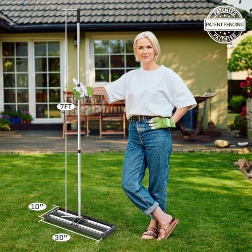 Updated Lawn Leveling Rake 30"x10", Lawn Leveler with Aluminum Rollers, Yard ...