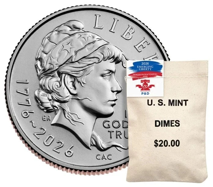 2026 Emerging Liberty Dime 200 Coin Bag P&D - US Mint Sealed Box 26SDB