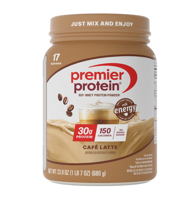 Premier Protein 100% Whey Protein Powder, Café Latte, 30g Protein, 23.9 oz, 1.5l
