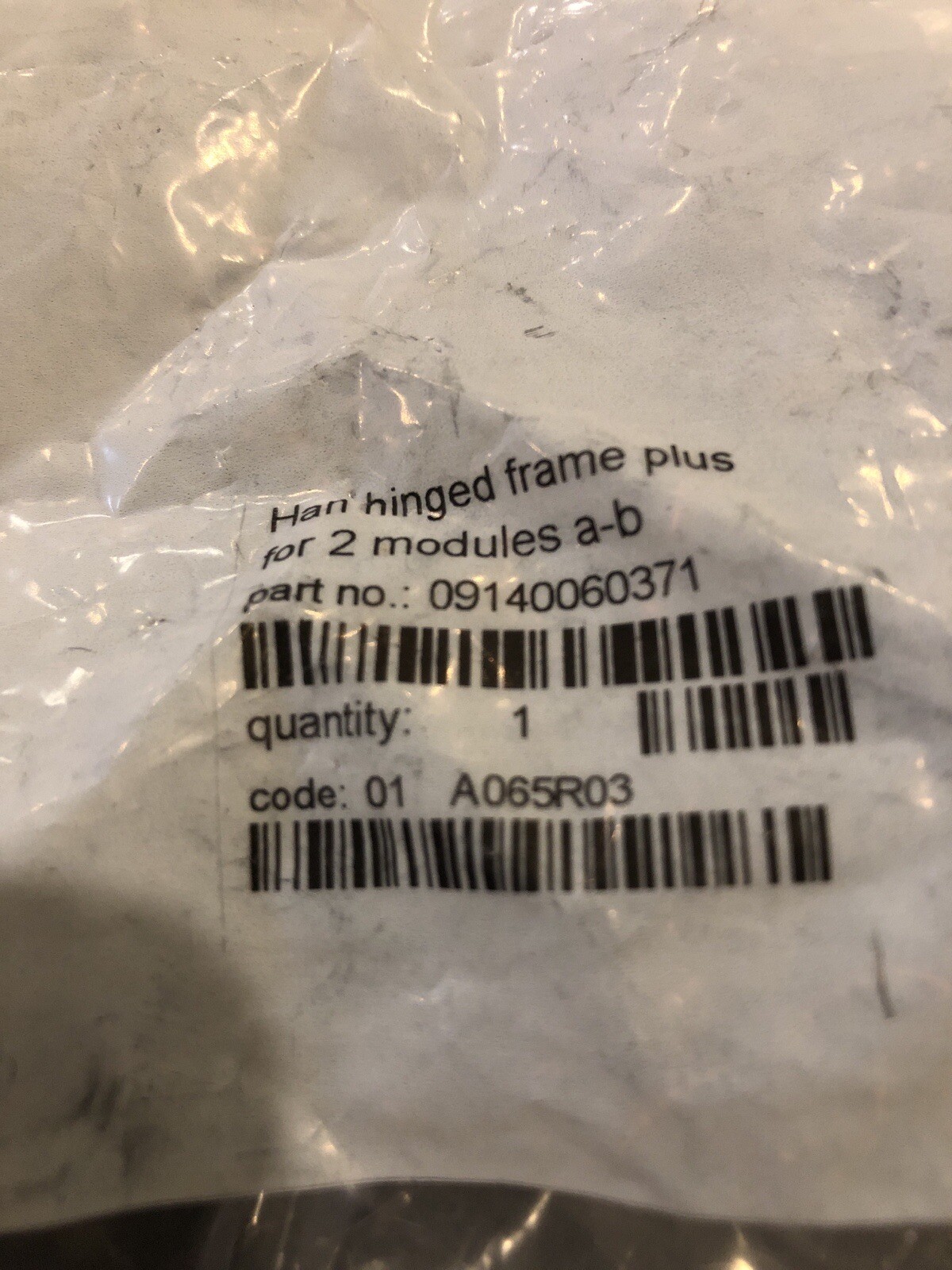 Harting 09140060371 hinged frame plus for 2 modules A-B