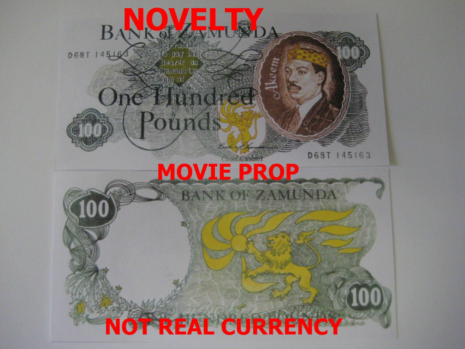 Coming to America Zamunda Bills Eddie Murphy Movie Prop Novelty