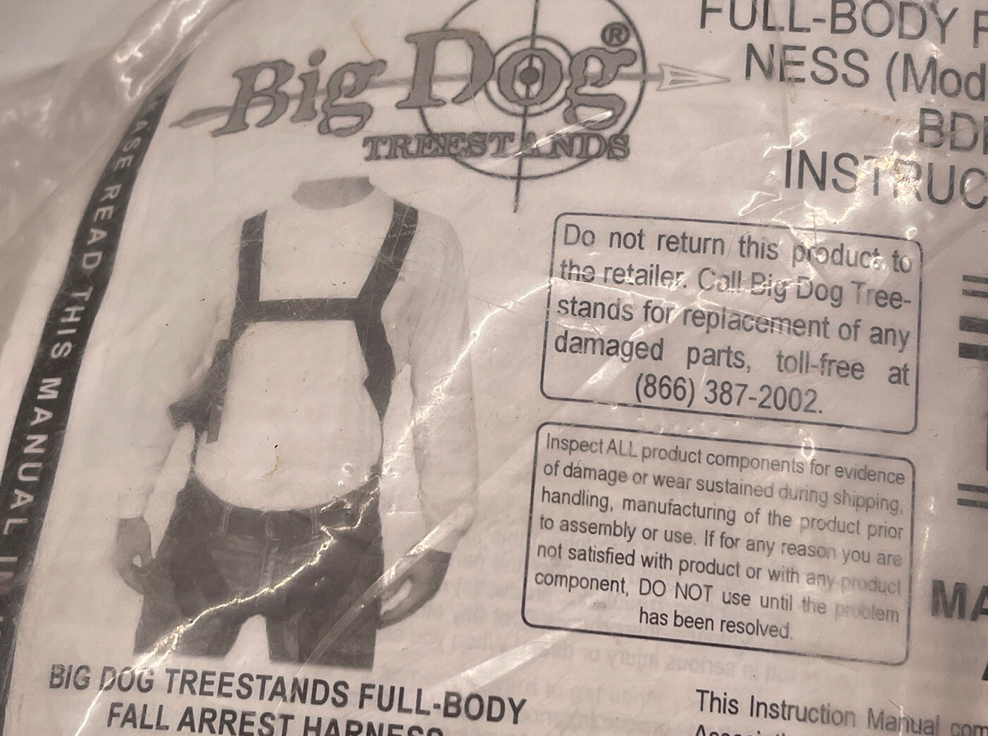Big Dog Treestands Full Body Full Arrest Harness Pet Accessory Hunting Training