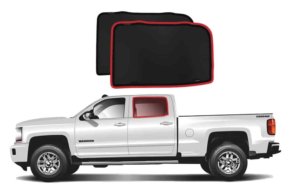 Genuine SNAPSHADES Car Rear Window Shades for Chevrolet Silverado Crew Cab 15...
