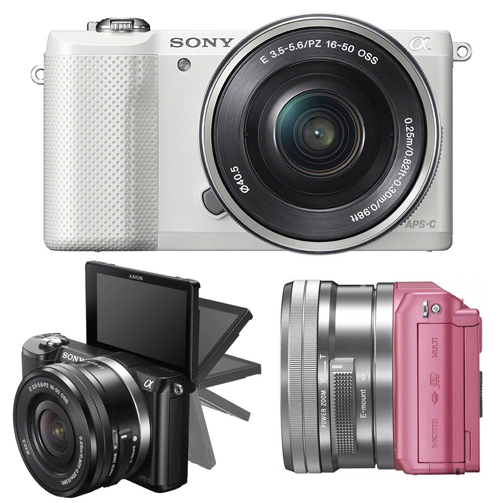 Sony Alpha A5000 20.1 MP Mirrorless Flip-screen Camera with PZ 16-50mm Lens