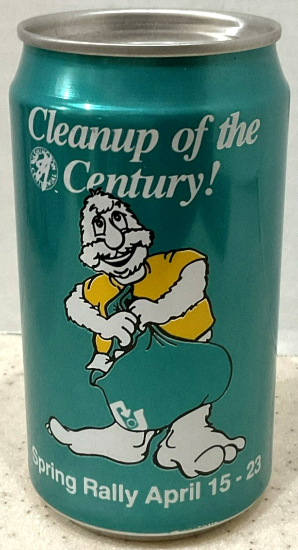 1989 Cleanup of the Century Washington Big Foot Aluminum Can Coin Bank 12 Oz
