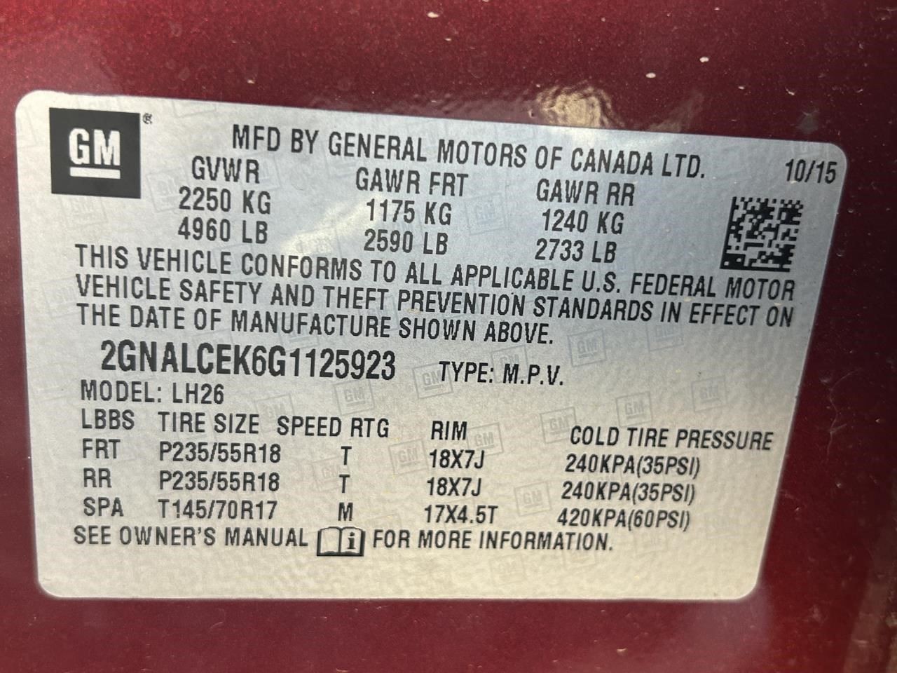 Crossmember/K-Frame Rear FWD Fits 07-17 EQUINOX 104763870