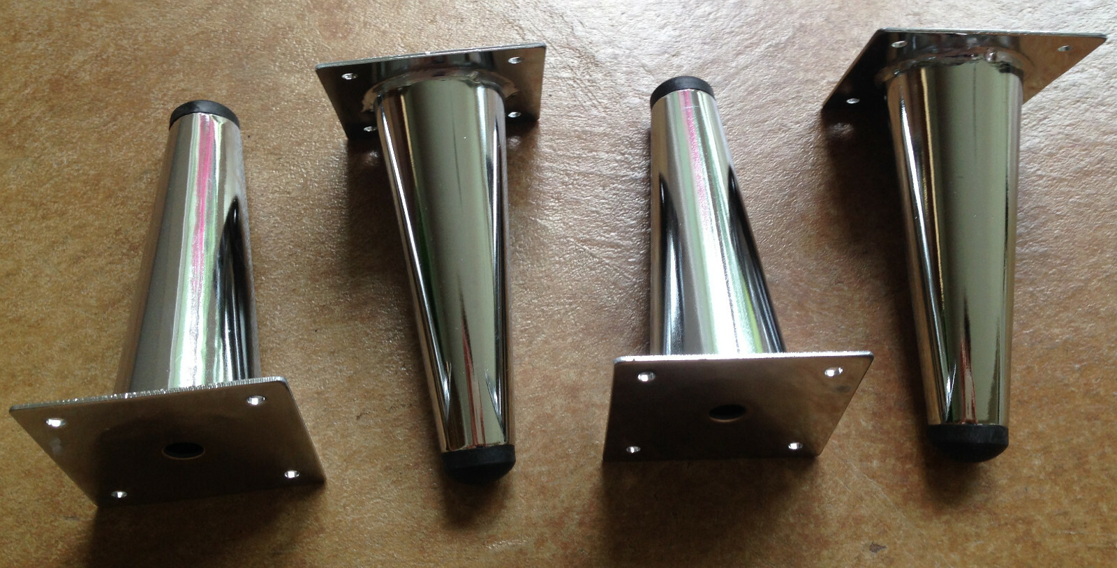 New Set of Four 5.75" Height Metal Sofa, Cough, Furniture Leg-Chrome Finish