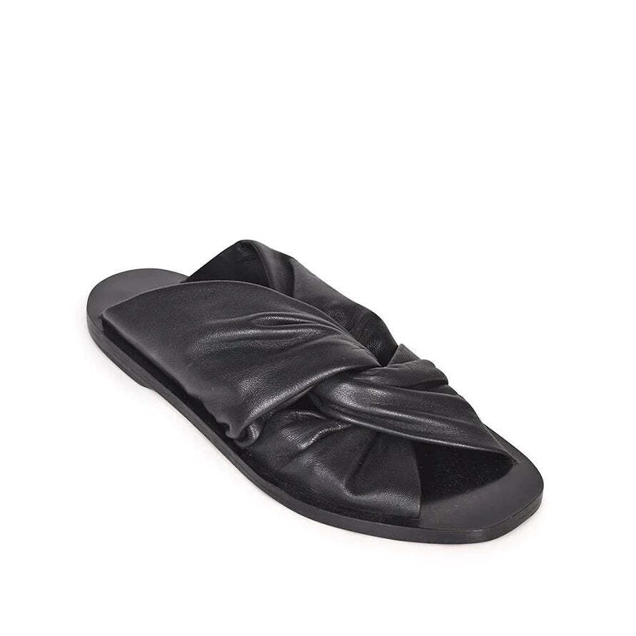 Husk 'Botanica' Leather slide in Black, Size EU 38 / AU 7