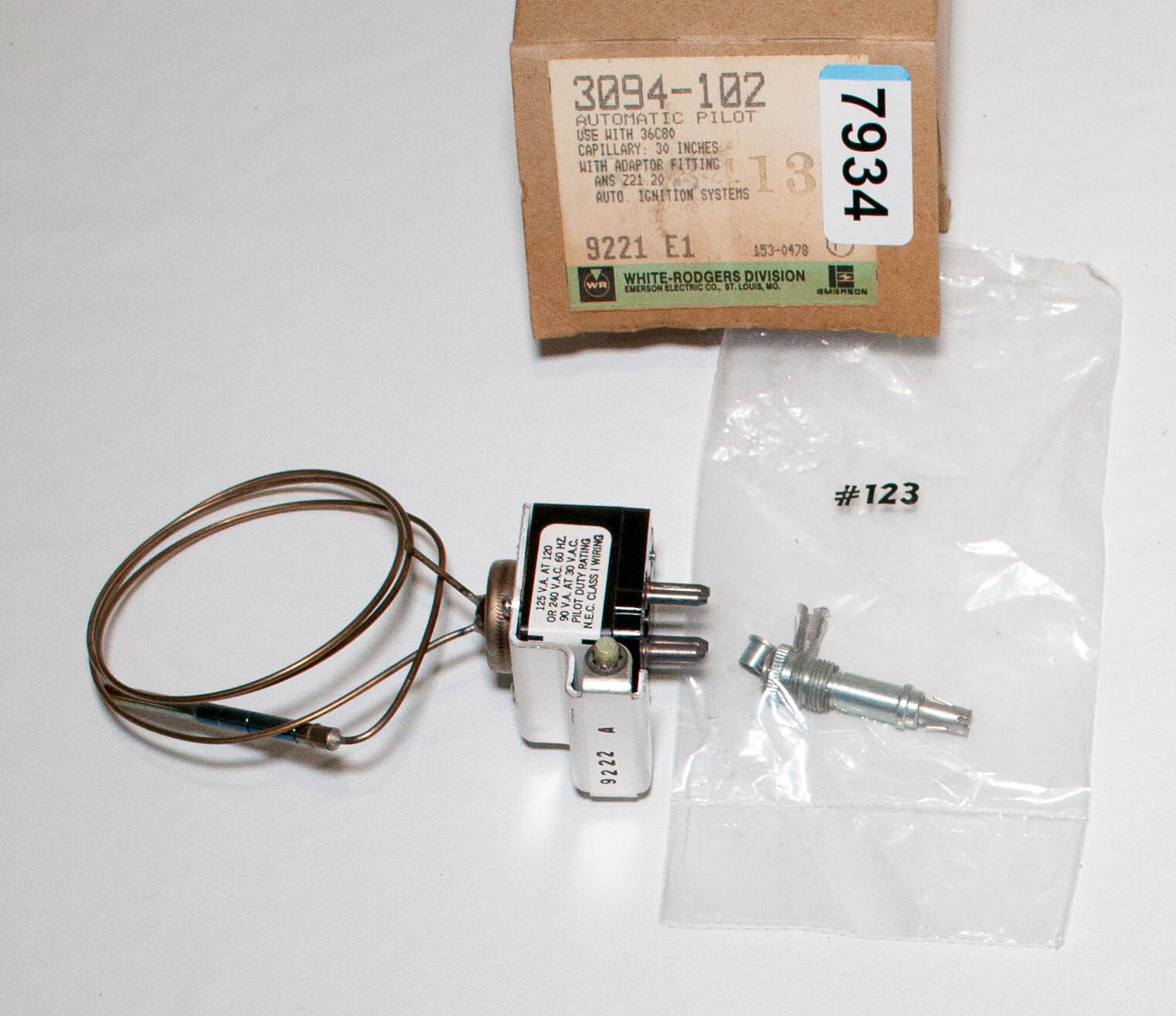 White Rodgers 3094-102 Automatic Pilot 30" Capillary