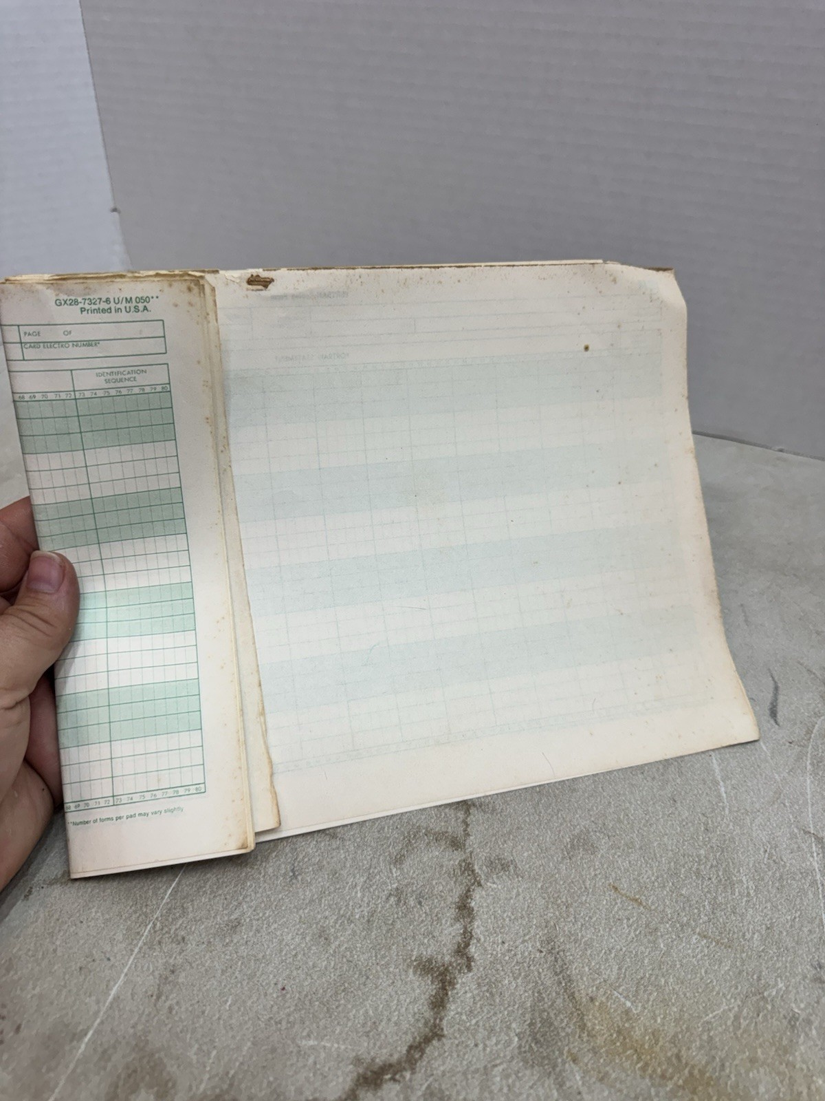 vintage ibm fortran coding form gx28-7327-6 u/m 050