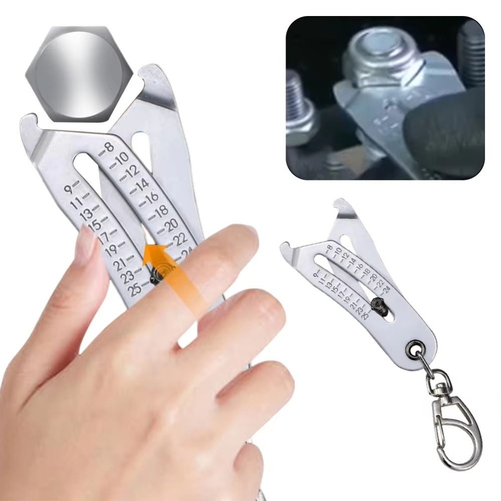 Portable Precise Thread Size Checker Keychain Bolt Size Checker Keychain Manual·