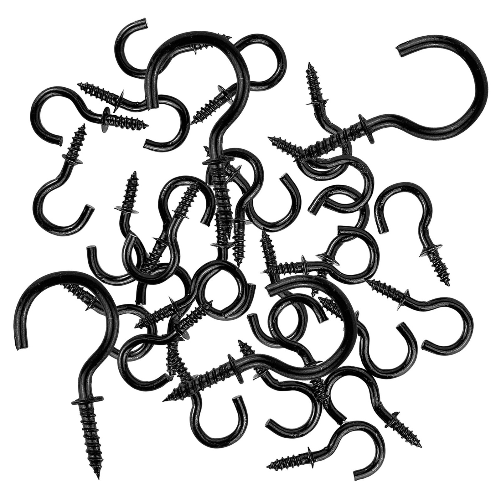 Yeetandoo 50 PCS 1/2IN Screw in Cup Hooks，Mounted on Wall 1/2 IN, Black