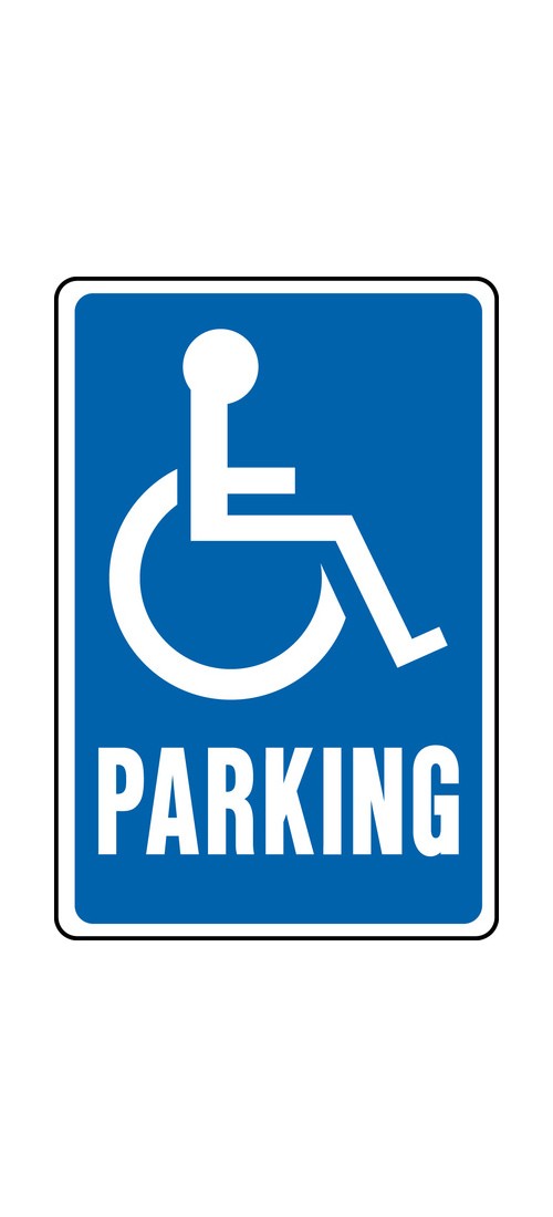 Traffic Sign, Rectangular, PARKING ONLY, White Legend, Blue Background, Aluminum