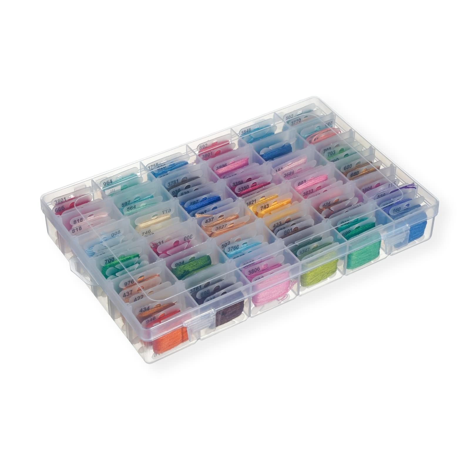 2 Pack 24 Grids Plastic Small Crafts Storage Boxes with Adjustable Dividers (...
