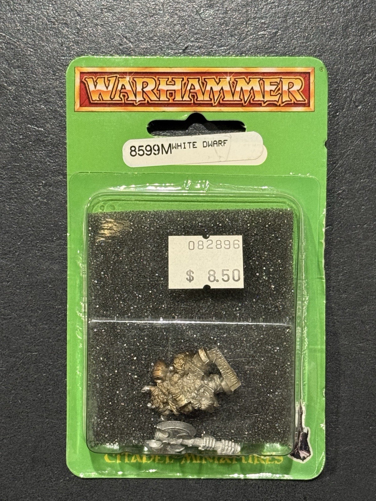 Warhammer Citadel The White Dwarf Hero w/ Double Axe Figure - NIB Blister 1980s