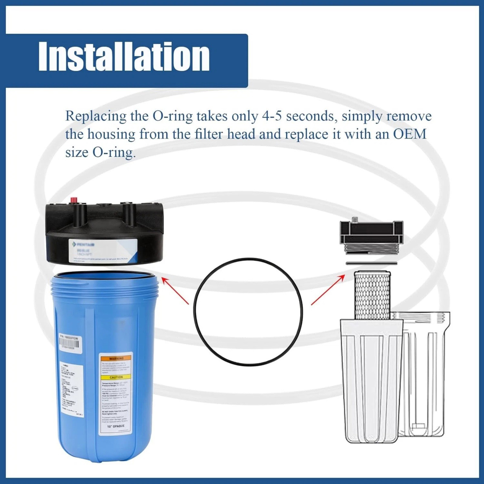 Replacement 151122 O-Ring 3pc for Pentek Big Blue APEC Aqua-Flo Filter Housing