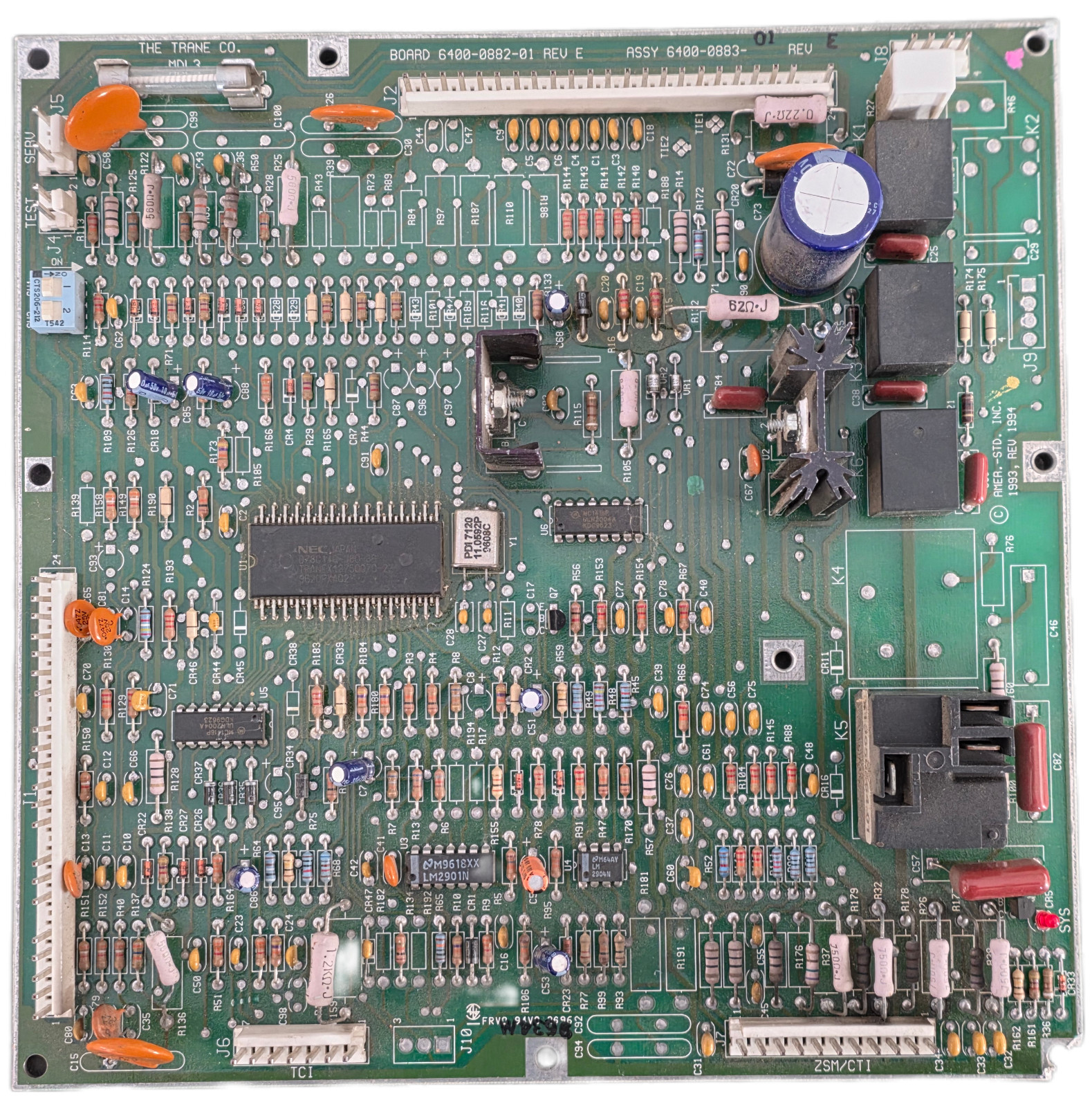 6400-0882-01 Rev E Trane RTU furnace Control board / circuit board 6400-0883-01