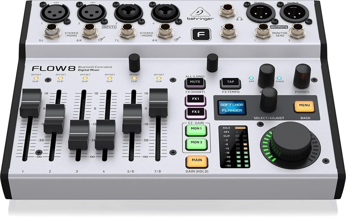 Behringer Digital Mixer 8-Channel with USB Audio Interface Bluetooth Remote