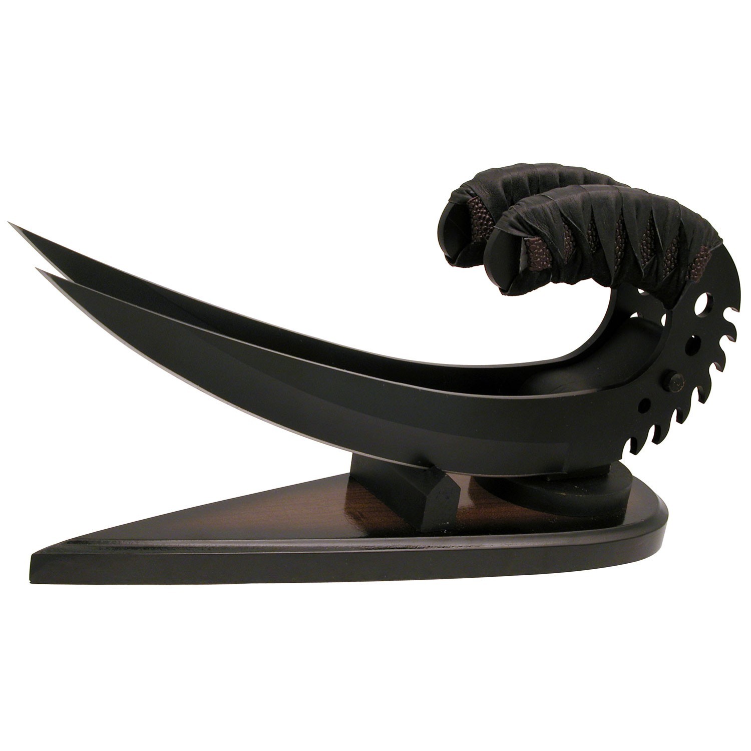 12" BladesUSA Fantasy Knife w/Magnetic Wood Display Stand & Cord Wrapped Handles