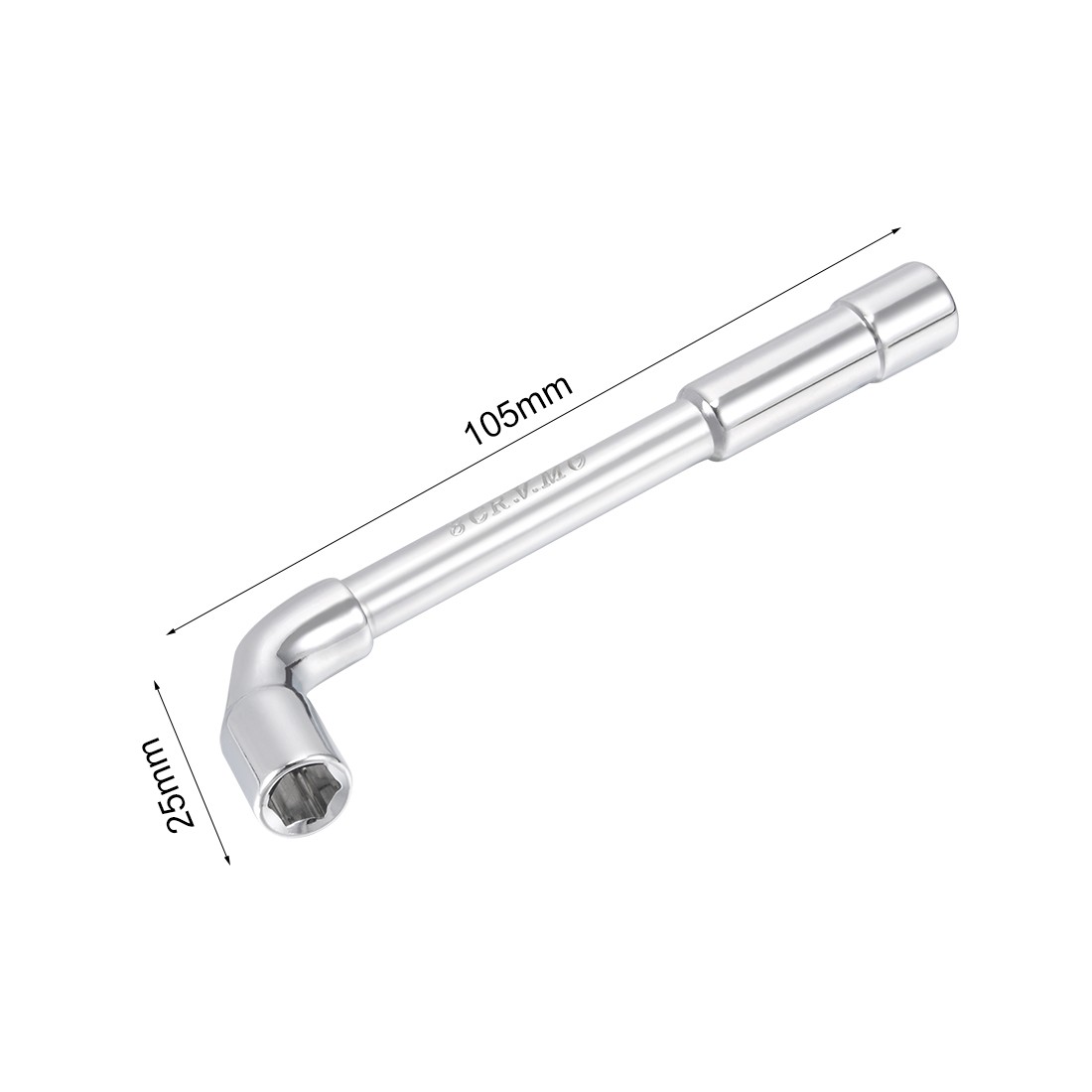 6mm Metric L Shape Angled Open Hex 6 point Socket Wrench Silver
