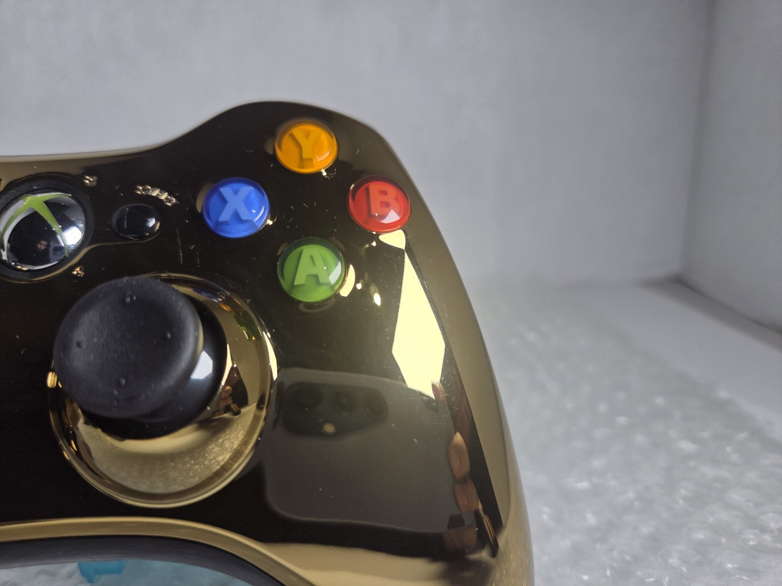 Microsoft Xbox 360 Wireless Controller Chrome Gold elite Tested Clean New Sticks