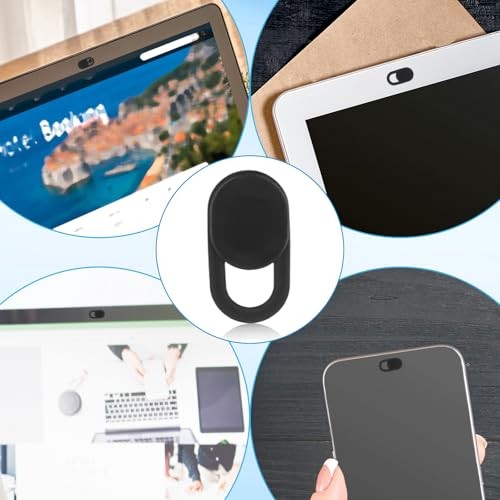 30Pcs Ultra-Thin Sliding Camera Privacy Covers Black ABS Universal