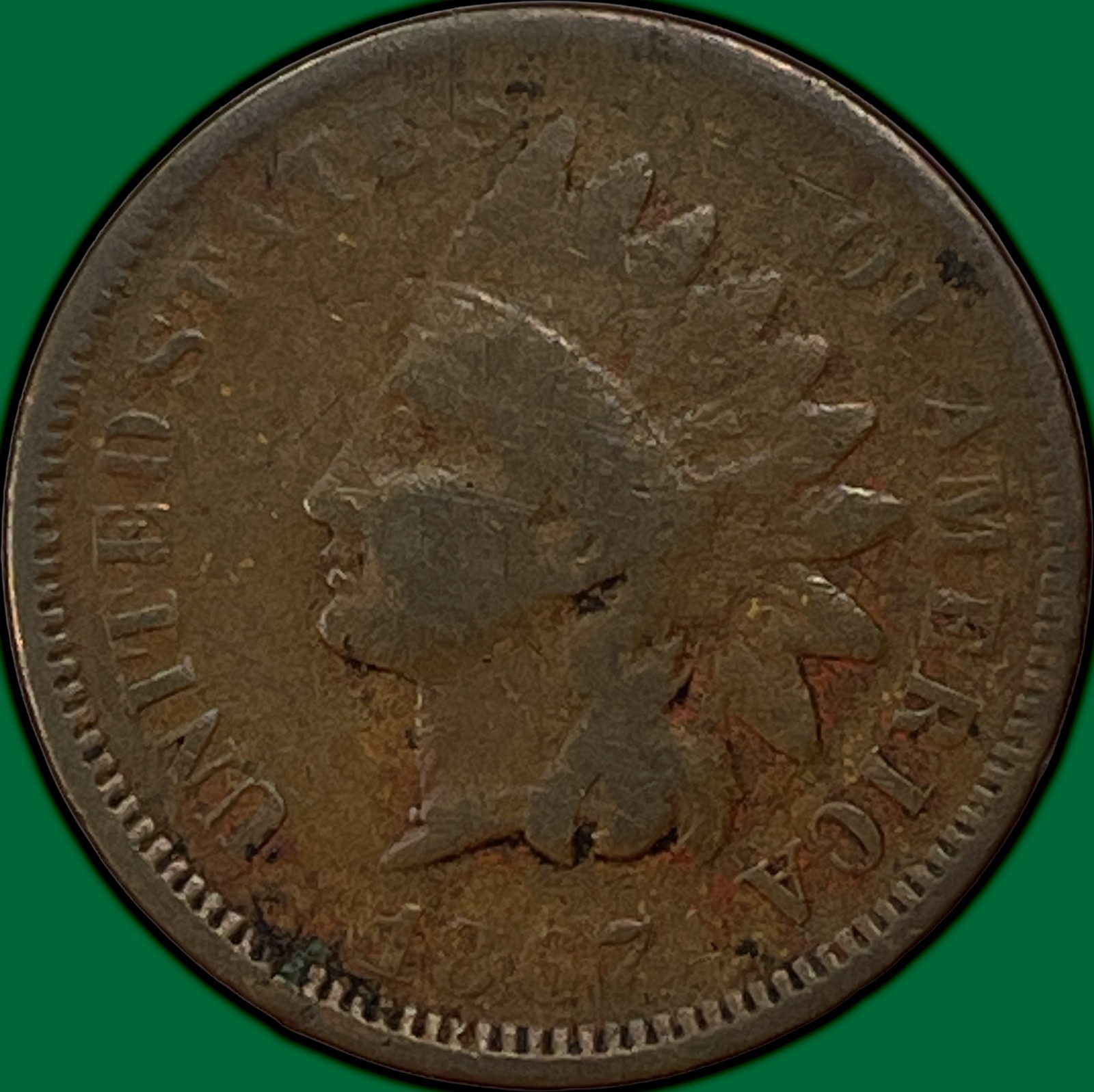 1867 Indian Head Cent Very Good VG Coin #39494