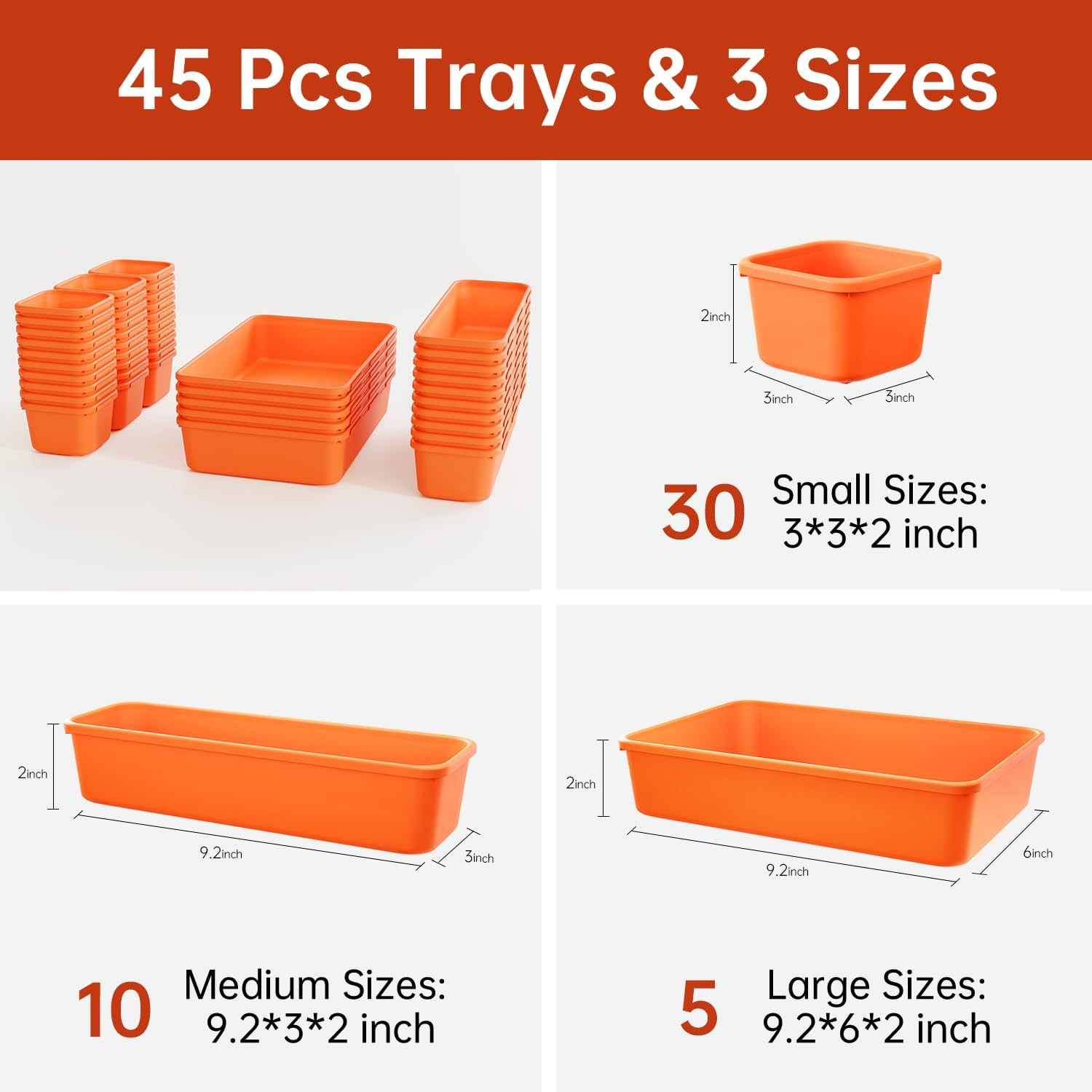 45 Pack Tool Box Organizer Tool Tray Dividers, Toolbox Drawer Organizers Storage