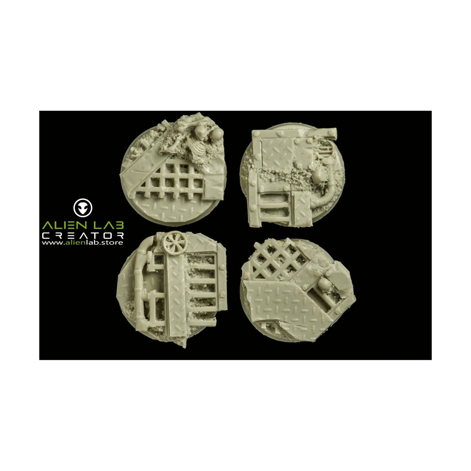 Alien Lab Mini Bases 32mm SF Ruins (Round Base) New