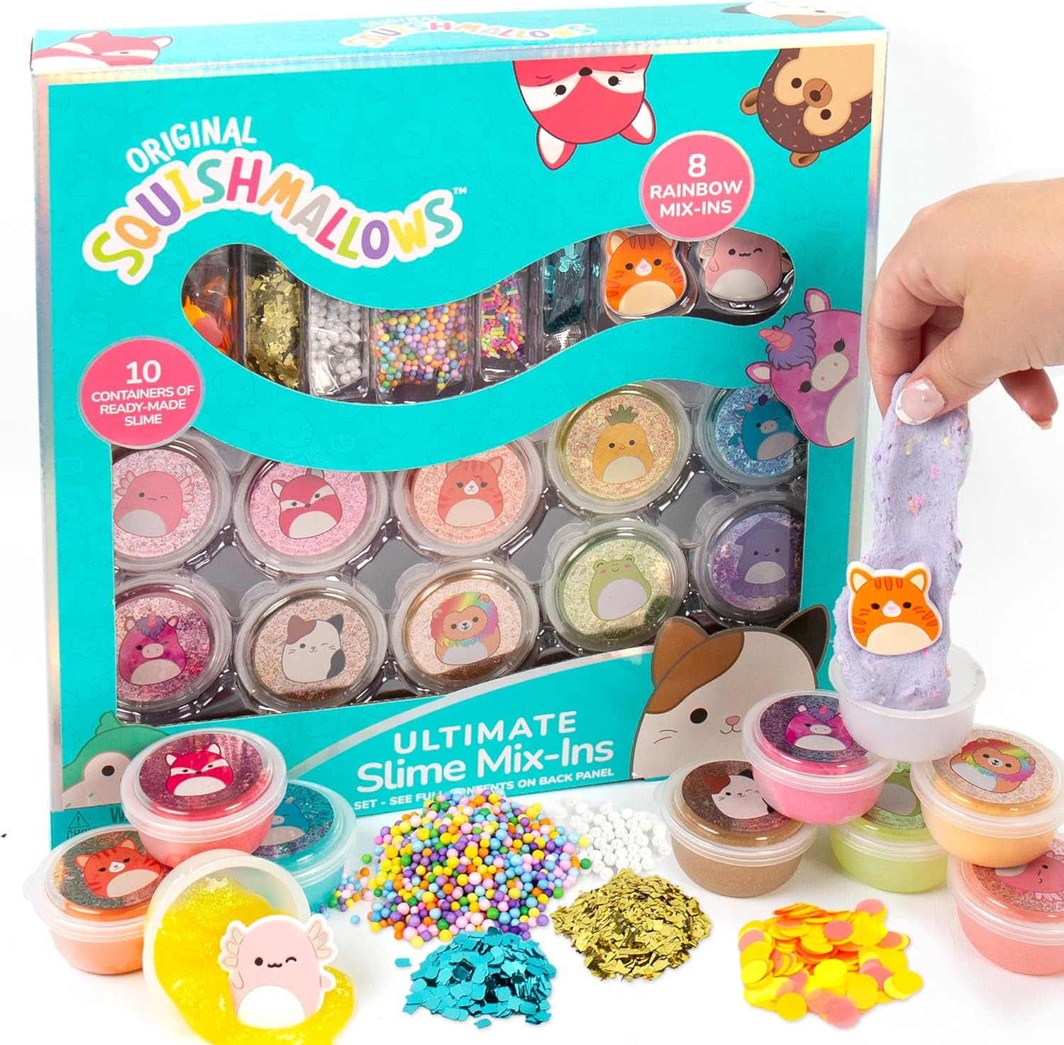 Ultimate Slime Mix'Ins, 10-Pack, Glitter & Cloud Slime, 8 Fun Add Ins, Pre-Made