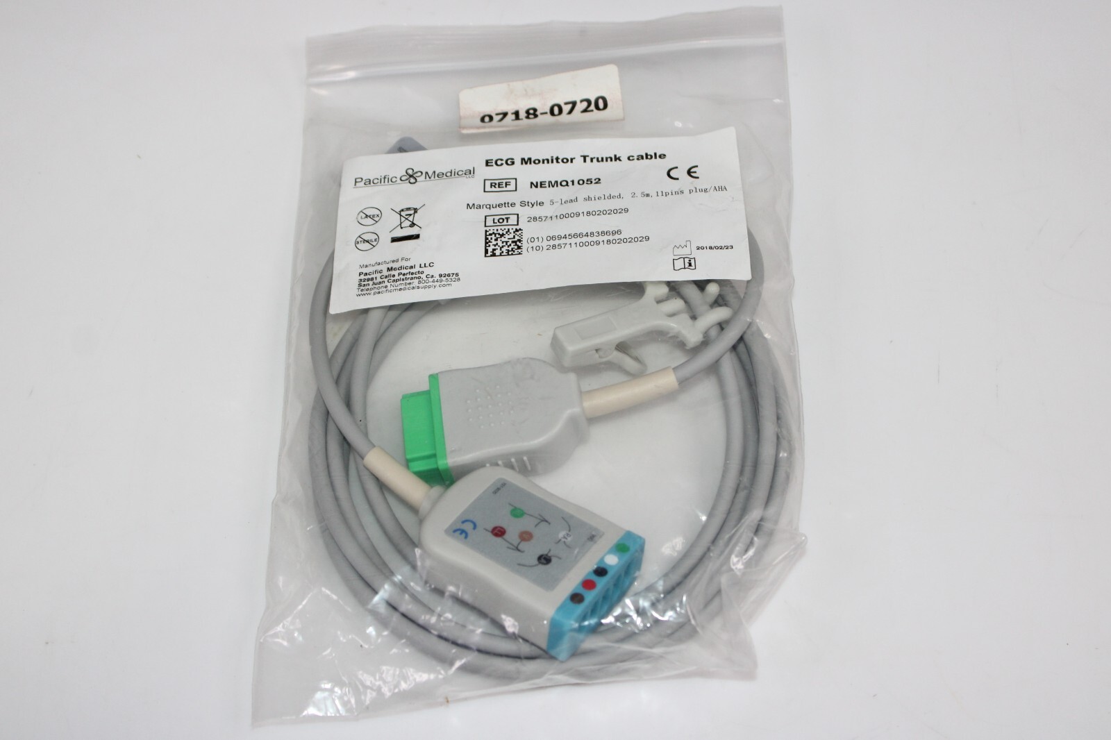 Pacific Medical One Piece ECG Monitor  Cable NEMQ1052 GE Marquette