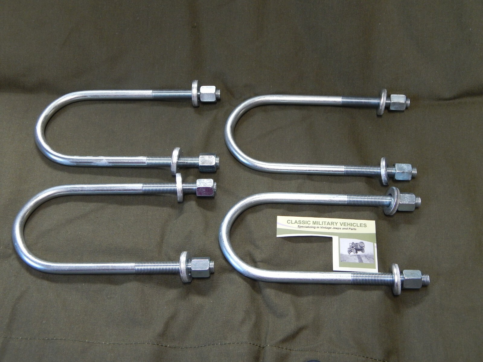 Willys CJ2A Rear Leaf Spring U Bolt Clip. Set of 4. CJ3A CJ3B CJ5 M38.