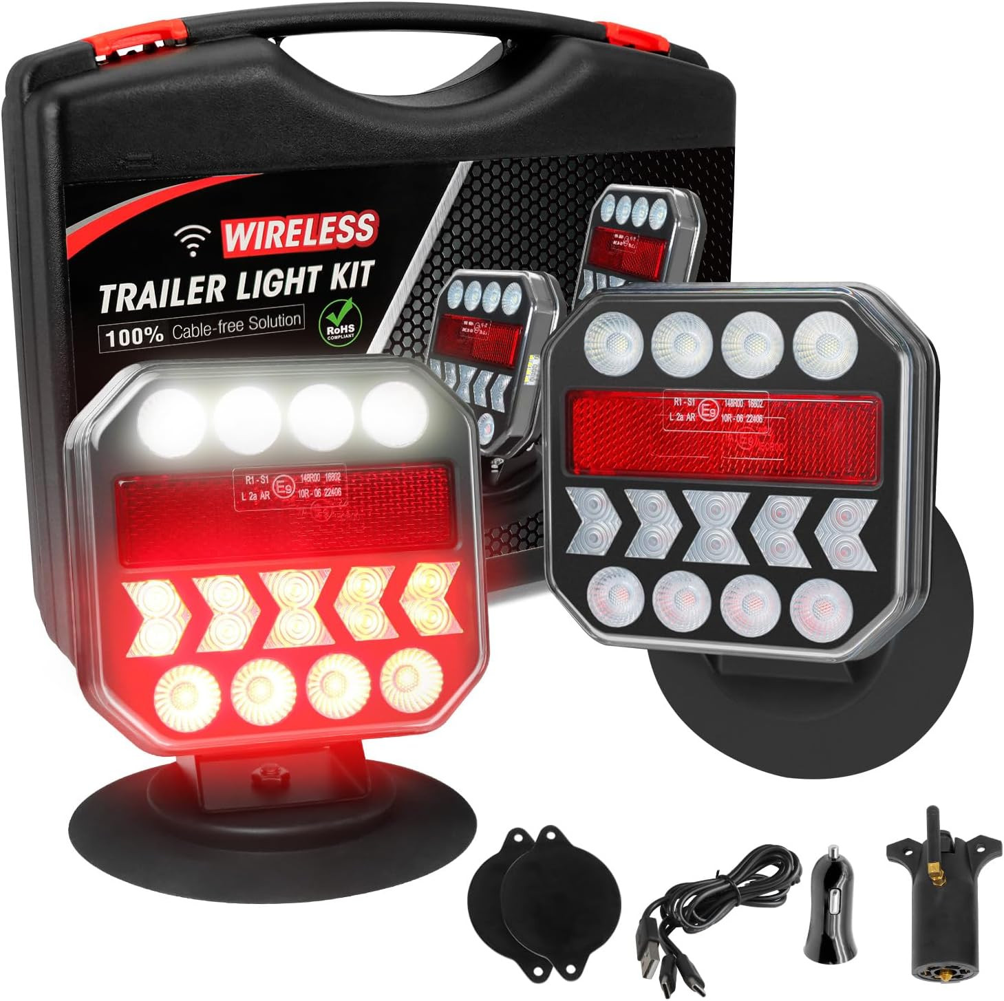 Wireless Trailer Lights 110° Rotatable Magnetic LED Trailer Light for Towing Tr