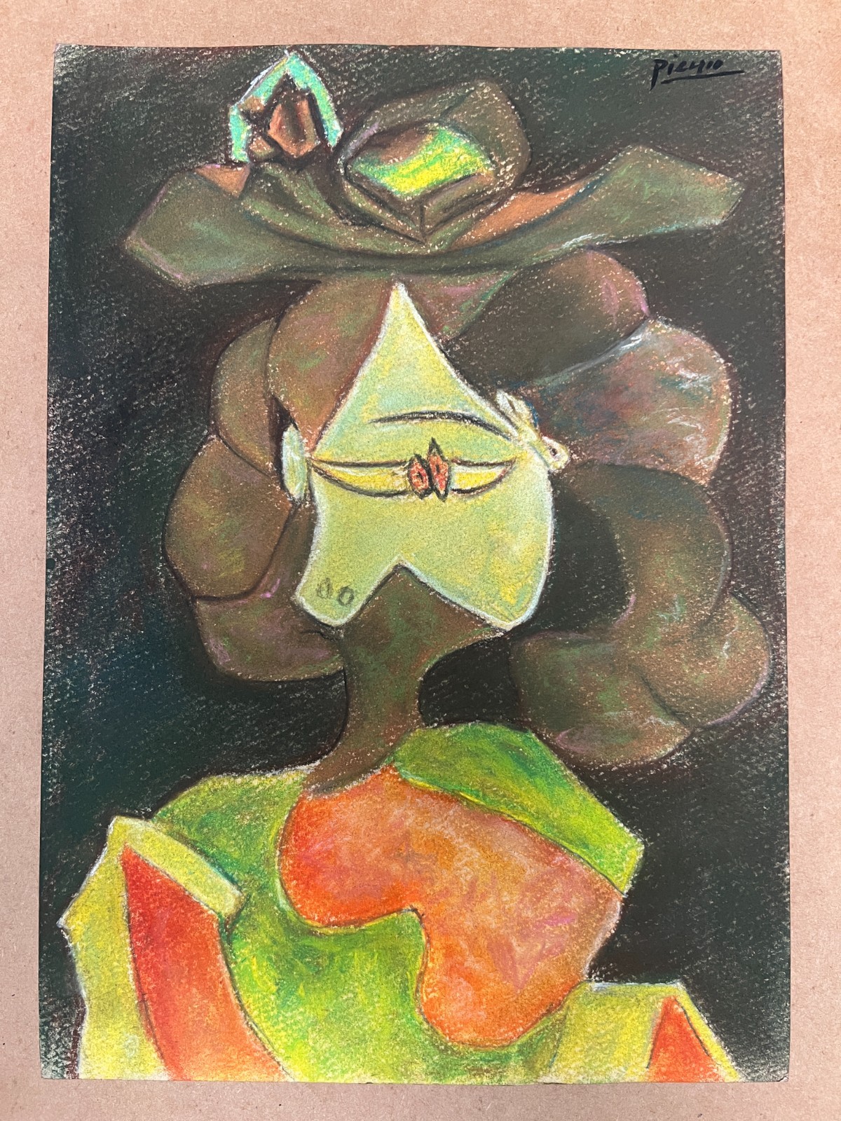Pablo Picasso (Handmade) Mixed Media On Paper Painting Signed and Stamped