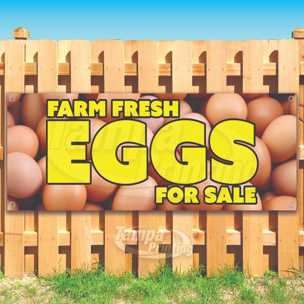 FARM FRESH EGGS Advertising Food Organic Vinyl Banner Flag Sign USA SB10563