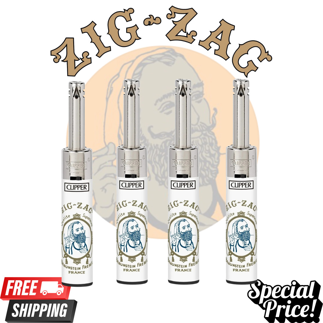 Clipper x Zig-Zag Safe Clipper Mini Tube Refillable Lighters – White Colors