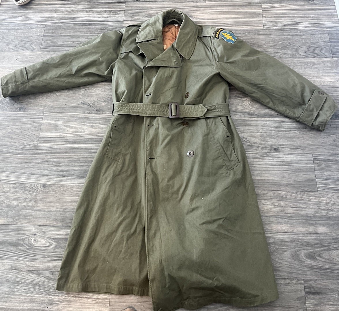 USGI Issue Size 39R Green Special Forces Airborne Trench Coat w/ Wool Liner GUC