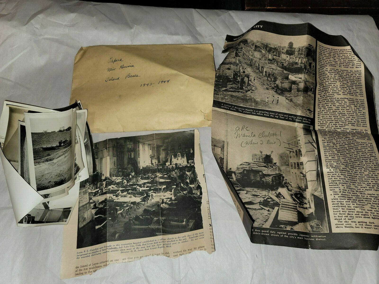 Papua New Guinea Island Bases 1943-1944 Newspaper Clippings 12 B&W Photos