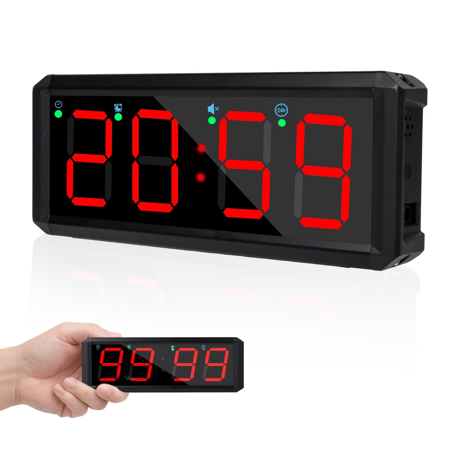 2.1 Inch LED Gym Clock, Portable Gym Timer, Fitness Timer with Stopwatch, Mul...