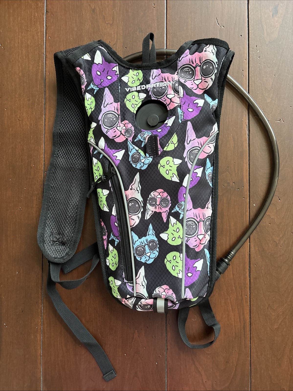 Vibedration Hydration H20 Event Bag Backpack Cool Cat With Glasses Design