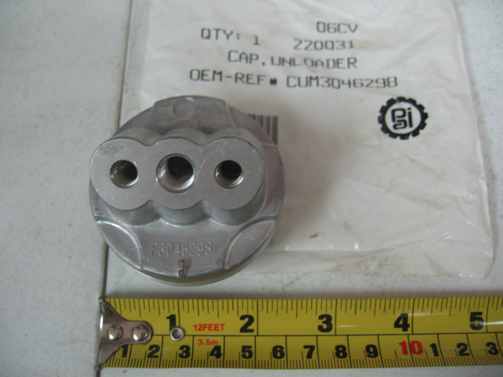 Unloader Cap for SS296 Air Compressor #220031 Ref# Cummins 3046298 185847 163369