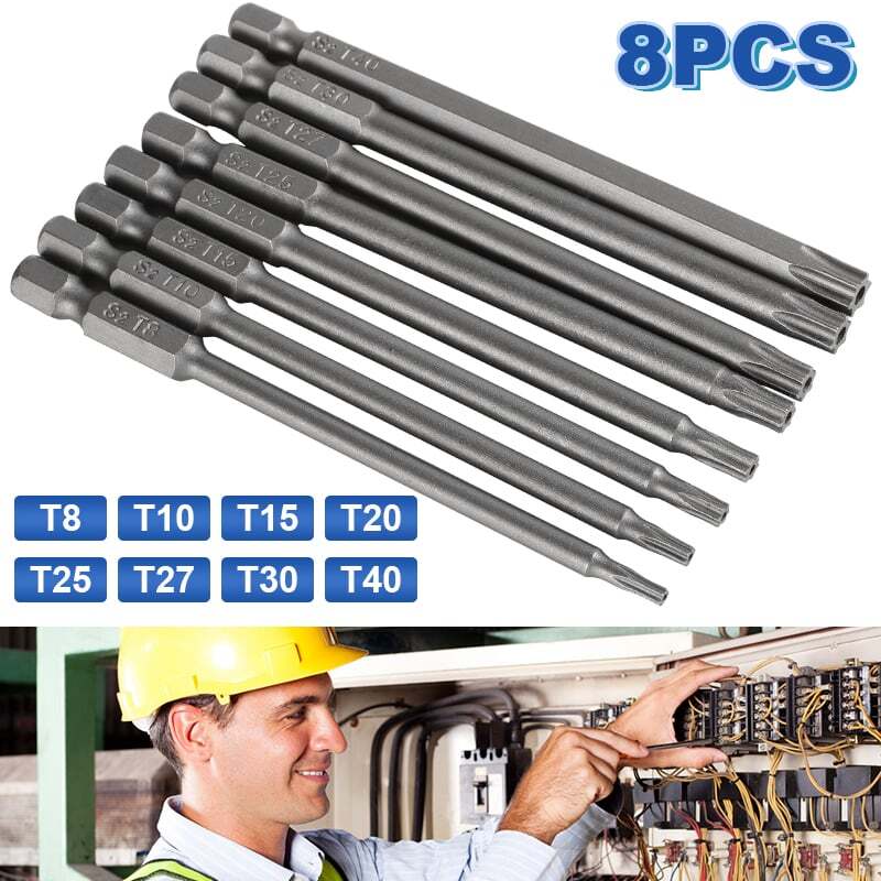 8pcs Torx Bit Set Quick Change Connect Impact Driver Drill Security Tamper Proof
