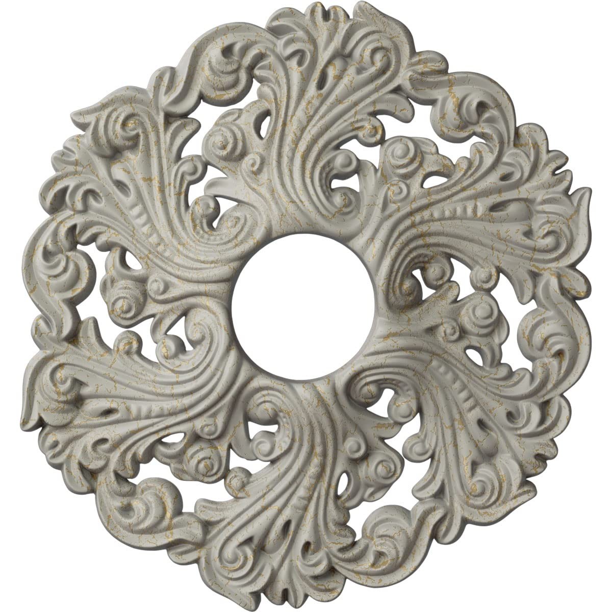 Ekena Millwork Cm19Orpcc Orrington Ceiling Medallion Pot Of Cream Crackle