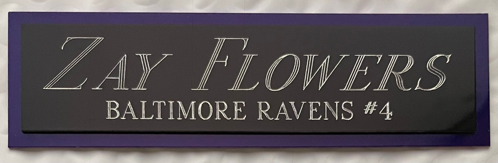 ZAY FLOWERS RAVENS NAMEPLATE FOR AUTOGRAPHED Signed Helmet Football JERSEY PHOTO