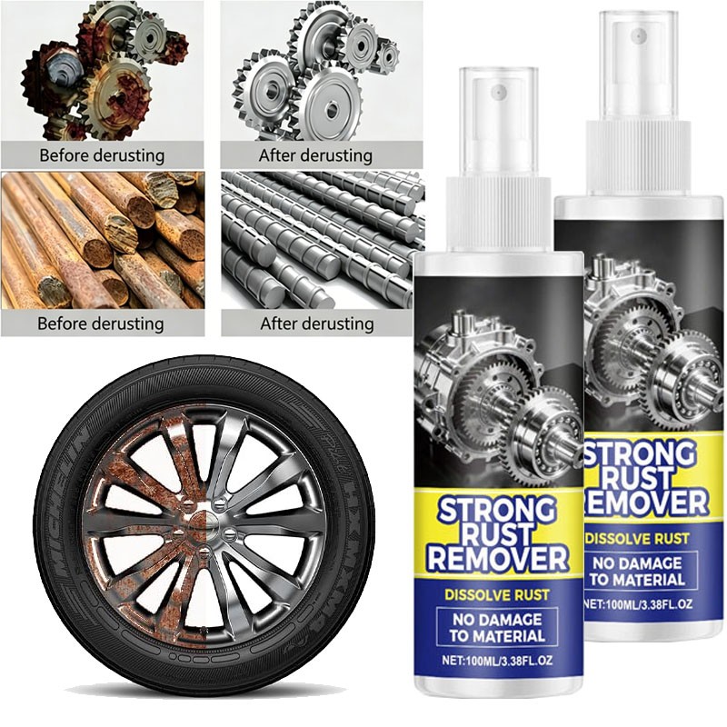 5PCS Strong Rust Remover 100ml/3.38fl.oz Powerful Rust Removal Spray For Cars