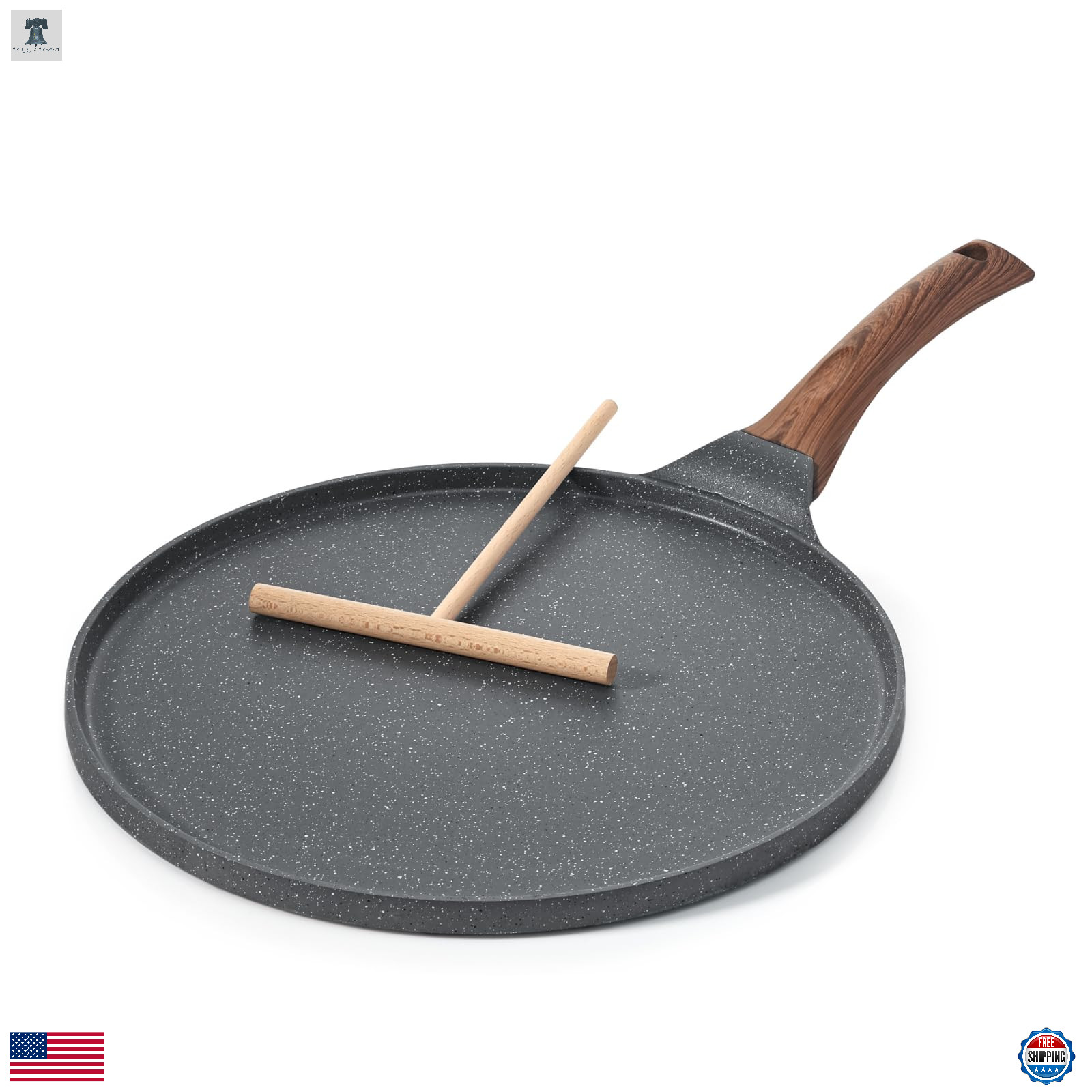 SENSARTE 10" Nonstick Crepe Pan Swiss Granite Dosa Pancake Skillet Induction